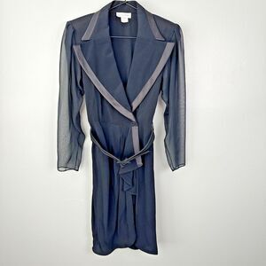 Vintage Betsy & Adam Chiffon Little Black Dress Womens 5-6